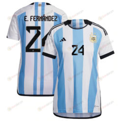 E. Fern?ndez 24 Argentina National Team 2022-23 Qatar World Cup Home Women Jersey
