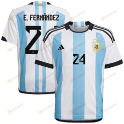 E. Fern?ndez 24 Argentina National Team Qatar World Cup 2022-23 Home Jersey