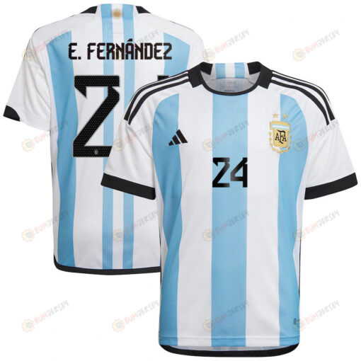 E. Fern?ndez 24 Argentina National Team Qatar World Cup 2022-23 Home Jersey