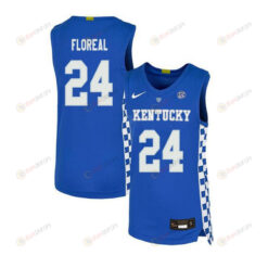 EJ Floreal 24 Kentucky Wildcats Elite Basketball Men Jersey - Royal Blue