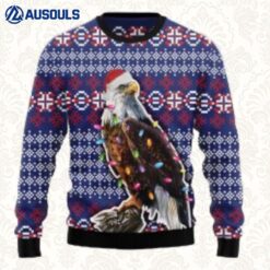 Eagle Christmas Light Ugly Sweaters For Men Women Unisex
