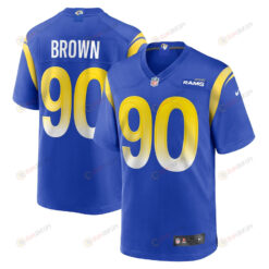 Earnest Brown IV 90 Los Angeles Rams Game Men Jersey - Royal