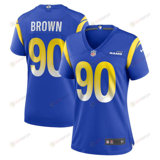 Earnest Brown IV 90 Los Angeles Rams Game Women Jersey - Royal