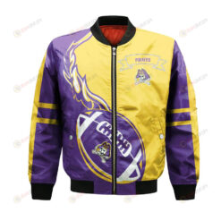 East Carolina Pirates Bomber Jacket 3D Printed Flame Ball Pattern