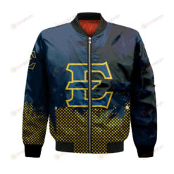 East Tennessee State Buccaneers Bomber Jacket 3D Printed Basketball Net Grunge Pattern