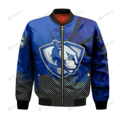 Eastern Illinois Panthers Bomber Jacket 3D Printed Basketball Net Grunge Pattern