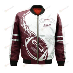 Eastern Kentucky Colonels Bomber Jacket 3D Printed Flame Ball Pattern