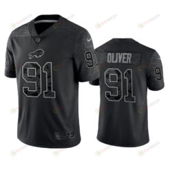 Ed Oliver 91 Buffalo Bills Black Reflective Limited Jersey - Men