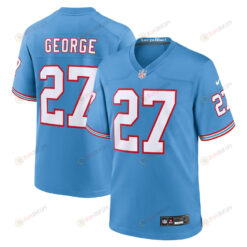 Eddie George 27 Tennessee Titans Oilers Throwback Retired Men's Jersey - Light Blue