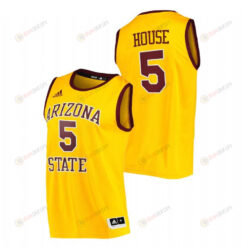 Eddie House 5 Arizona State Sun Devils Gold College Basketball Retired number Jersey