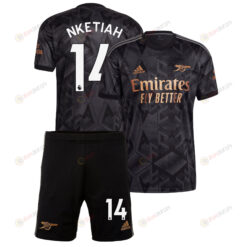 Eddie Nketiah 14 Arsenal Away Kit 2022 - 2023 Men Jersey - Black