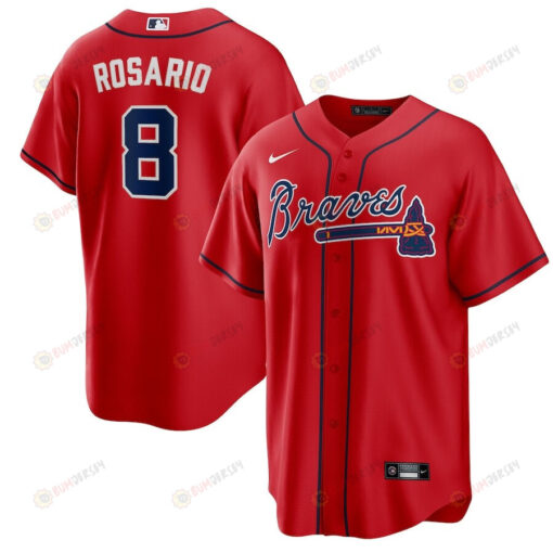 Eddie Rosario 8 Atlanta Braves Alternate Player Jersey - Red