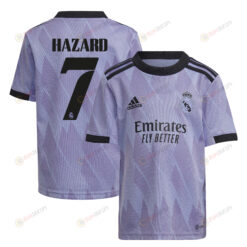 Eden Hazard 7 Real Madrid 2022/23 Away Youth Jersey - Purple