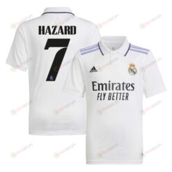 Eden Hazard 7 Real Madrid 2022/23 Home Youth Jersey - White