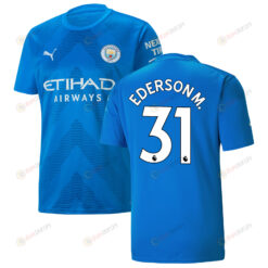 Ederson 31 Manchester City Goalkeeper 2022-23 Jersey - Blue