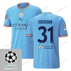 Ederson 31 Manchester City UEFA 2023 Final Match Details Patch Badge - Home Jersey