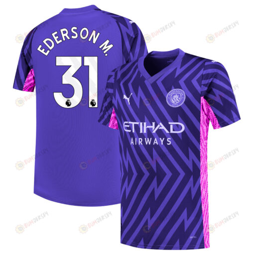Ederson Moraes 31 Manchester City 2023/24 Goalkeeper Jersey - Purple