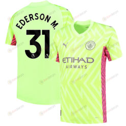 Ederson Moraes 31 Manchester City 2023/24 Goalkeeper Jersey - Yellow/Pink