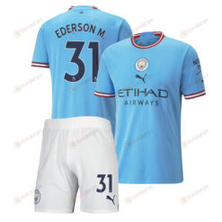 Ederson Moraes 31 Manchester City Home Kit 2022-23 Men Jersey - Sky Blue