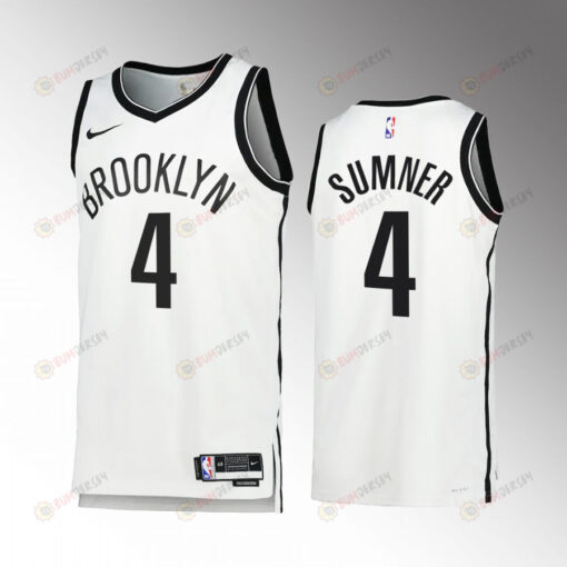 Edmond Sumner 4 2022-23 Brooklyn Nets White Association Edition Jersey Swingman