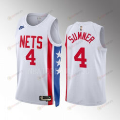 Edmond Sumner 4 2022-23 Brooklyn Nets White Classic Edition Men Jersey Swingman