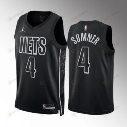 Edmond Sumner 4 Brooklyn Nets Black 2022-23 Statement Edition Men Jersey