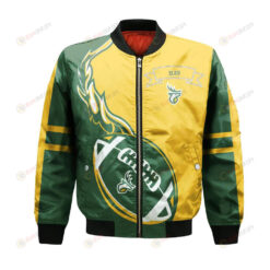 Edmonton Elks Bomber Jacket 3D Printed Flame Ball Pattern