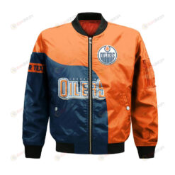 Edmonton Oilers Bomber Jacket 3D Printed Curve Style Custom Text And Number