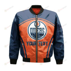 Edmonton Oilers Bomber Jacket 3D Printed Custom Text And Number Curve Style Sport