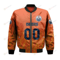 Edmonton Oilers Bomber Jacket 3D Printed Team Logo Custom Text And Number