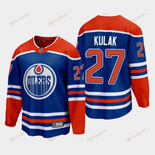 Edmonton Oilers Brett Kulak 27 2022-23 Home Royal Jersey Premier