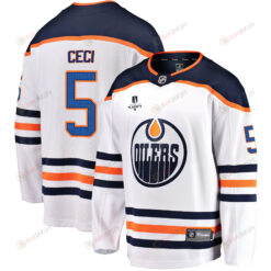 Edmonton Oilers Cody Ceci 5 Away 2022 Stanley Cup Playoffs Breakaway Men Jersey - White