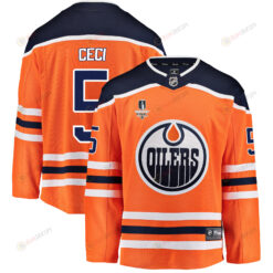 Edmonton Oilers Cody Ceci 5 Home 2022 Stanley Cup Final Breakaway Men Jersey - Orange