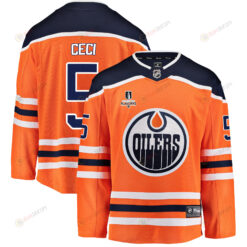 Edmonton Oilers Cody Ceci 5 Home 2022 Stanley Cup Playoffs Breakaway Men Jersey - Orange