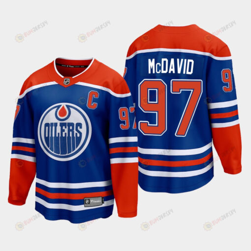 Edmonton Oilers Connor McDavid 97 2022-23 Home Royal Jersey Premier