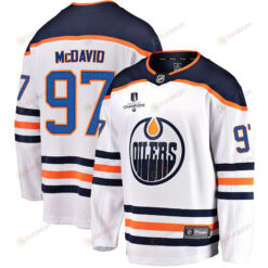 Edmonton Oilers Connor McDavid 97 Away 2022 Stanley Cup Champions Breakaway Men Jersey - White