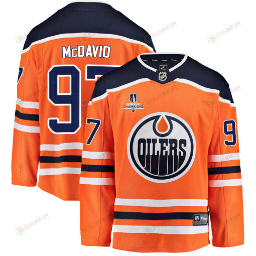 Edmonton Oilers Connor McDavid 97 Home 2022 Stanley Cup Champions Breakaway Men Jersey - Orange