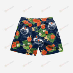 Edmonton Oilers Floral Hawaiian Men Shorts Swim Trunks - Print Shorts