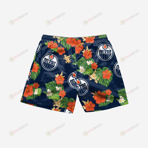 Edmonton Oilers Floral Hawaiian Men Shorts Swim Trunks - Print Shorts