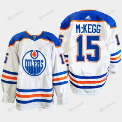 Edmonton Oilers Greg McKegg 15 White Primegreen Away Jersey 2022-23