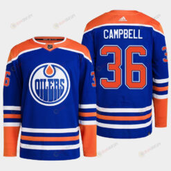 Edmonton Oilers Jack Campbell 36 Royal Primegreen 2022-23 Home Jersey