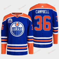 Edmonton Oilers Jack Campbell 36 Royal Primegreen Lee Ryan Hall Of Fame Patch Jersey 2022