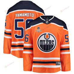 Edmonton Oilers Kailer Yamamoto 56 Home 2022 Stanley Cup Champions Breakaway Men Jersey - Orange