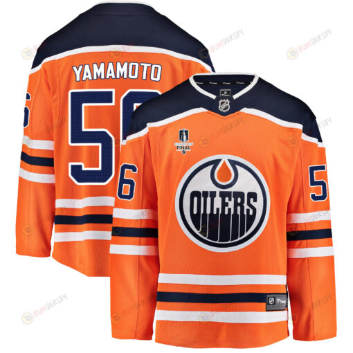 Edmonton Oilers Kailer Yamamoto 56 Home 2022 Stanley Cup Final Breakaway Men Jersey - Orange