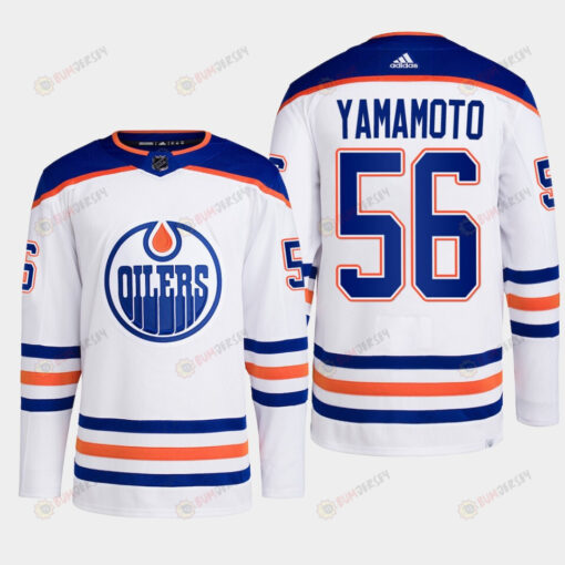 Edmonton Oilers Kailer Yamamoto 56 White Away Primegreen Jersey 2022-23