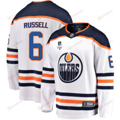 Edmonton Oilers Kris Russell 6 Away 2022 Stanley Cup Final Breakaway Men Jersey - White