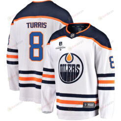 Edmonton Oilers Kyle Turris 8 Away 2022 Stanley Cup Champions Breakaway Men Jersey - White