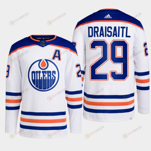 Edmonton Oilers Leon Draisaitl 29 White Away Primegreen Jersey 2022-23