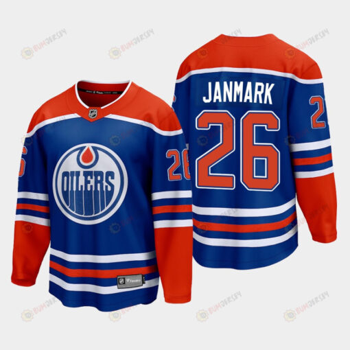 Edmonton Oilers Mattias Janmark 26 2022-23 Home Royal Jersey Premier