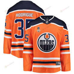 Edmonton Oilers Olivier Rodrigue 35 Home 2022 Stanley Cup Final Breakaway Men Jersey - Orange